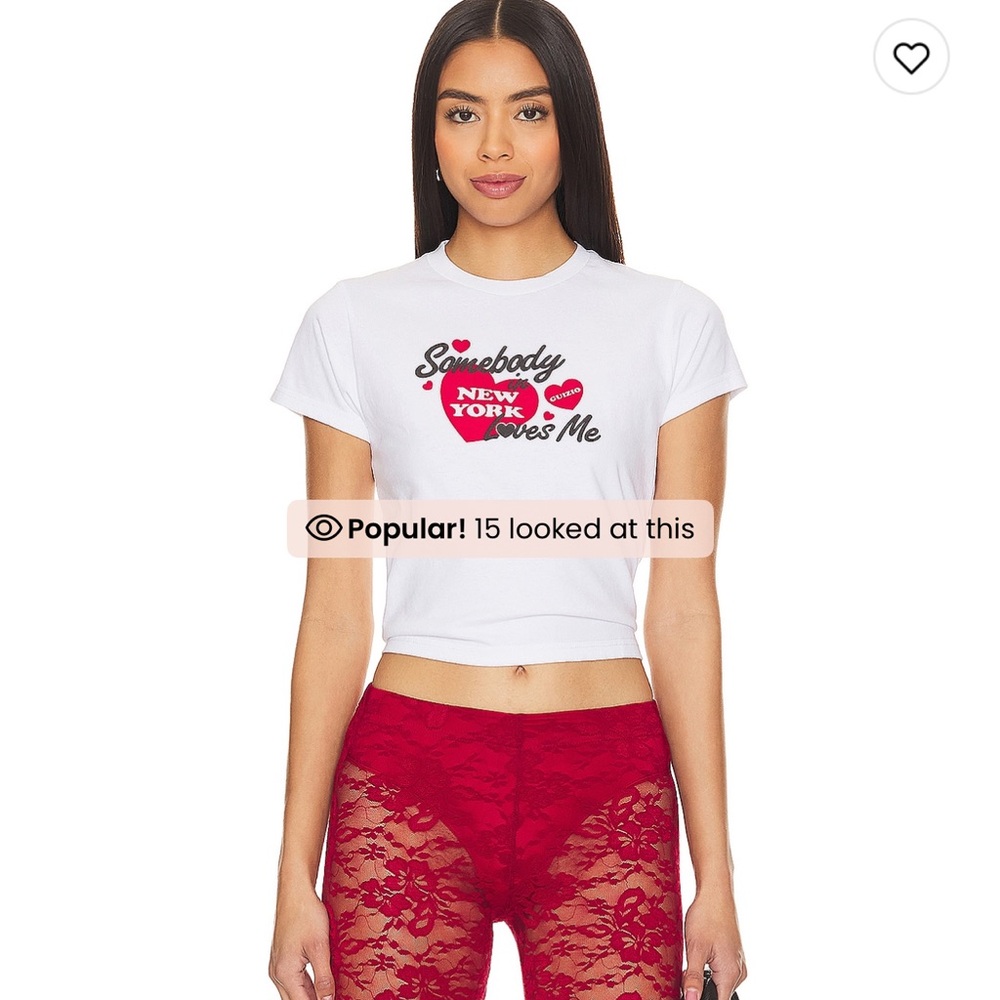 Guizio somebody in New York loves me White Graphic Tee